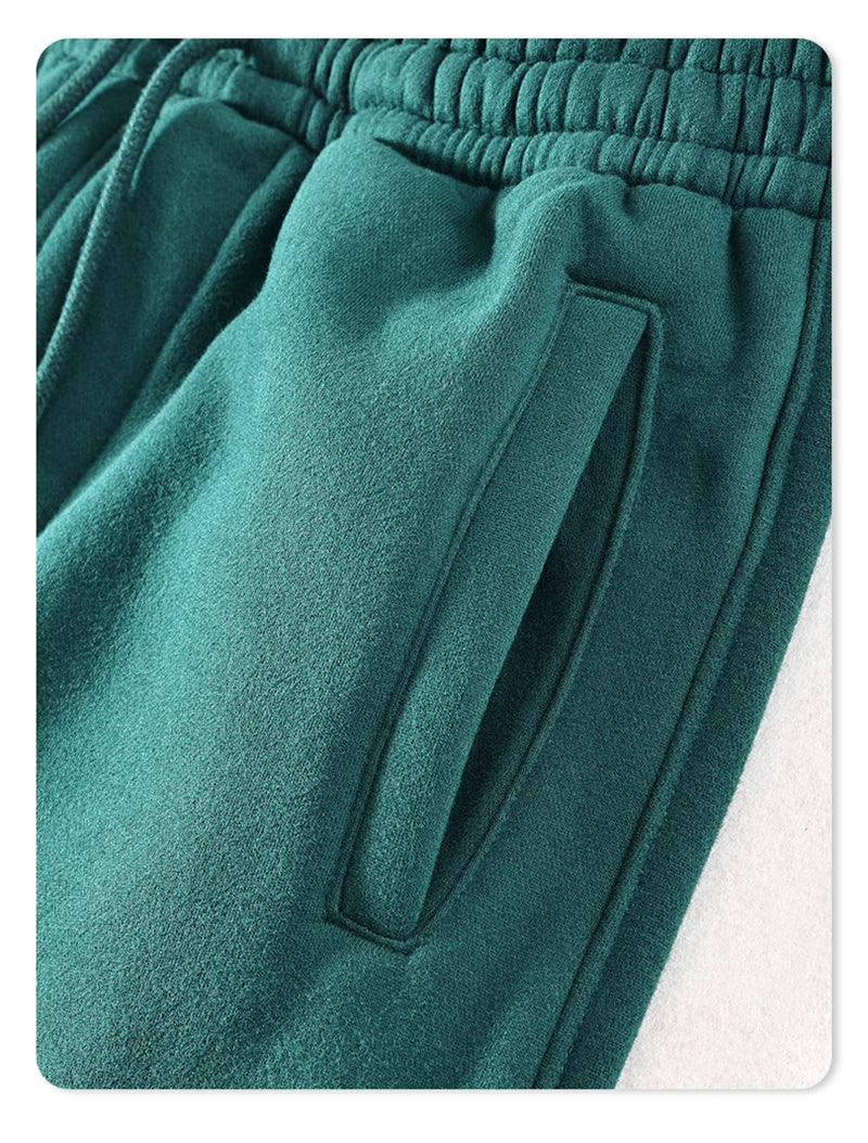 Fleece Loose Knitted Solid Unisex Sweatpants