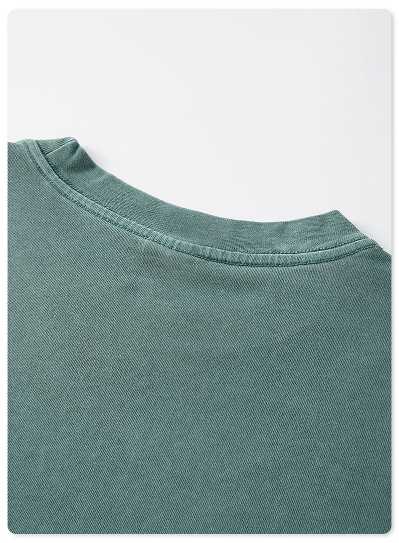 Loose Washed Solid Unisex Retro T-Shirt