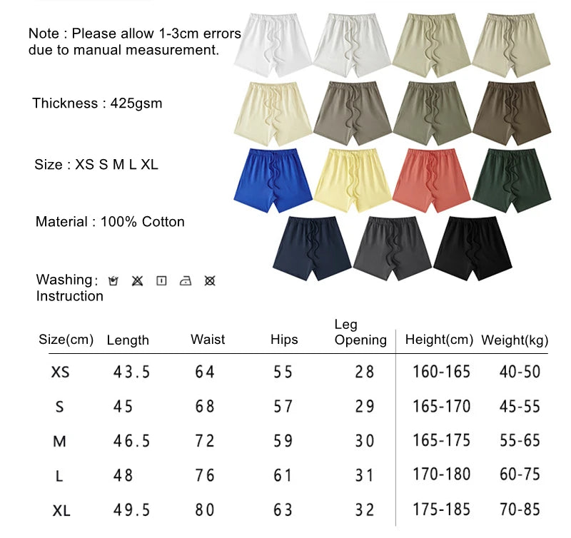 Heavy Weight Unisex Loose Comfortable Solid Shorts