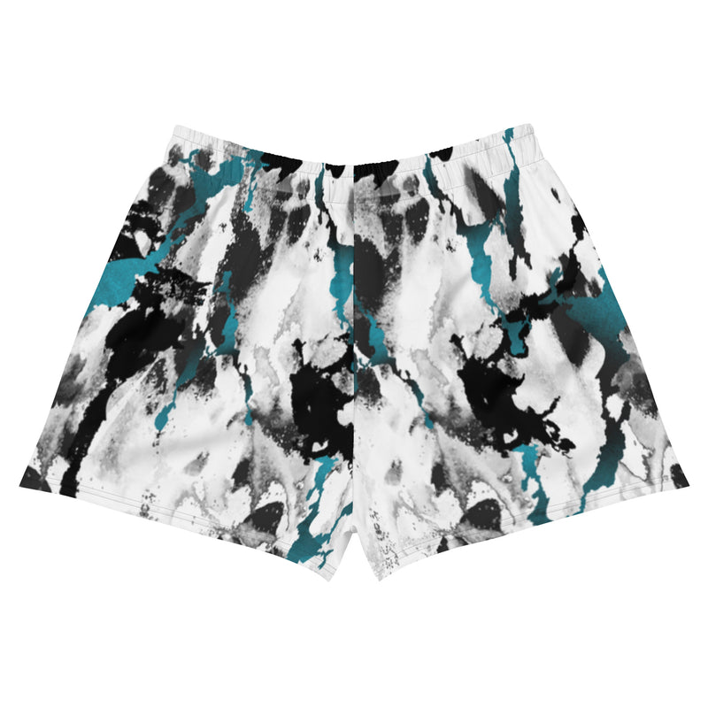 Blue and White Women’s Recycled Athletic Shorts