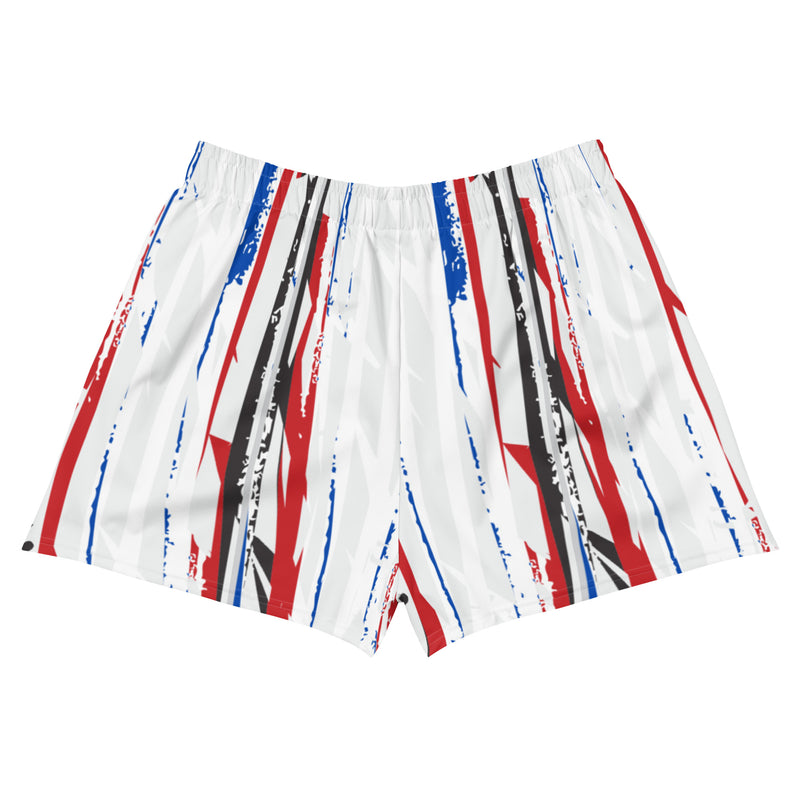 Striped Print Women’s Recycled Athletic Shorts