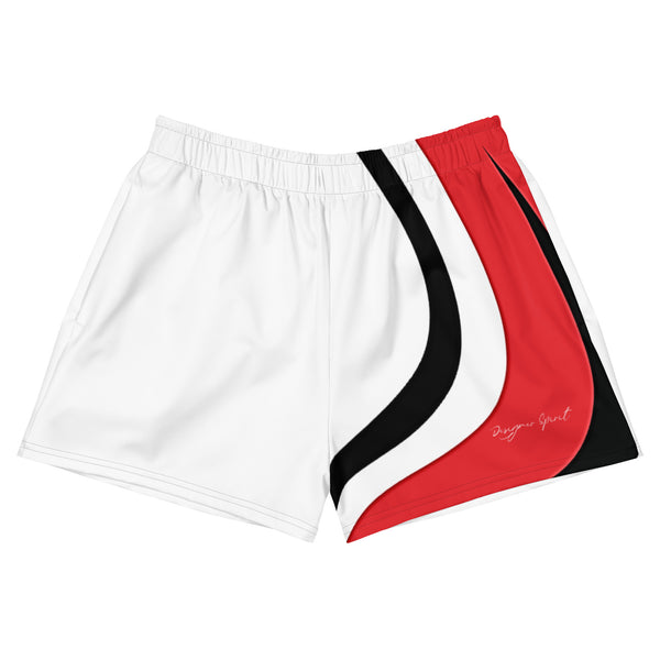 Red and Black Women’s Recycled Athletic Shorts