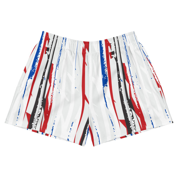 Striped Print Women’s Recycled Athletic Shorts