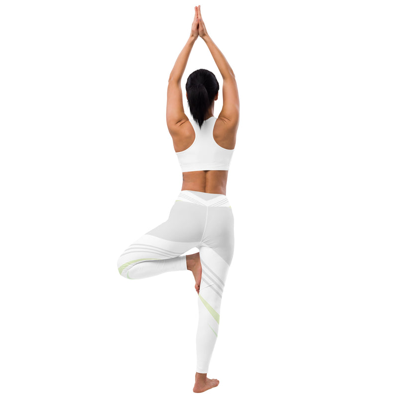 White Multi Color Yoga Leggings