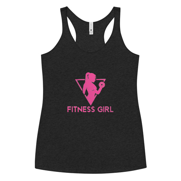 Black and Pink Fitness Girl Women's Racerback Tank