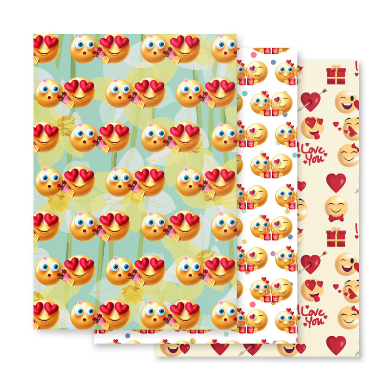 Smiley Face Love Wrapping paper sheets