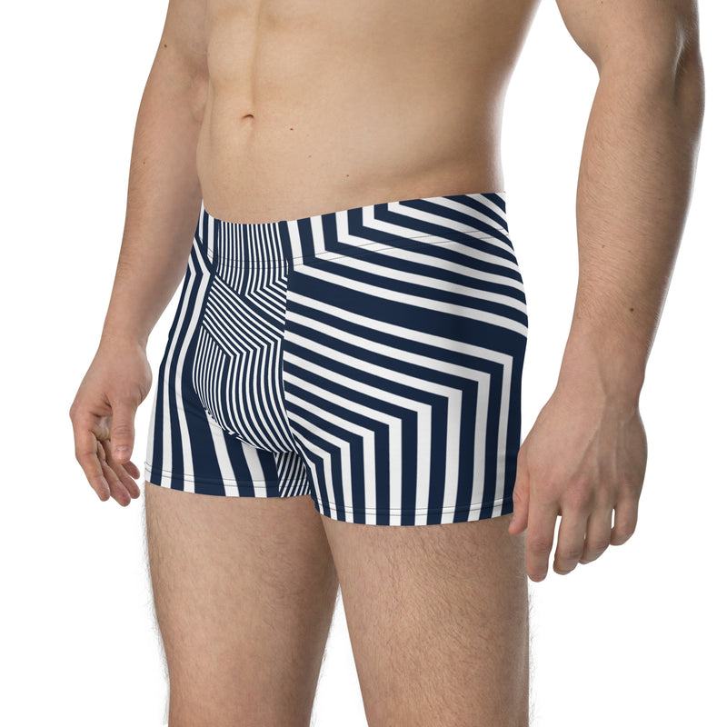 Blue and White Stripped Boxer Briefs