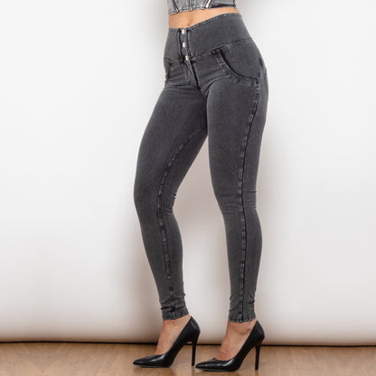 Grey Butt Lift High Waist Pants