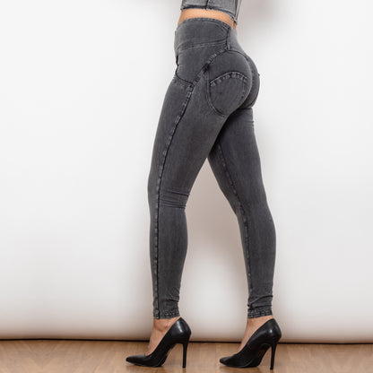 Grey Butt Lift High Waist Pants