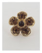 Flower rhinestone adjustable ring