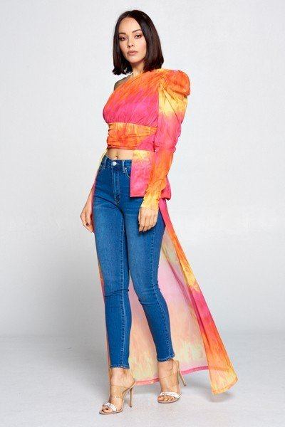 Tie Dye One Shoulder Top