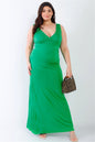 Plus V-neck Sleeveless Maxi Dress