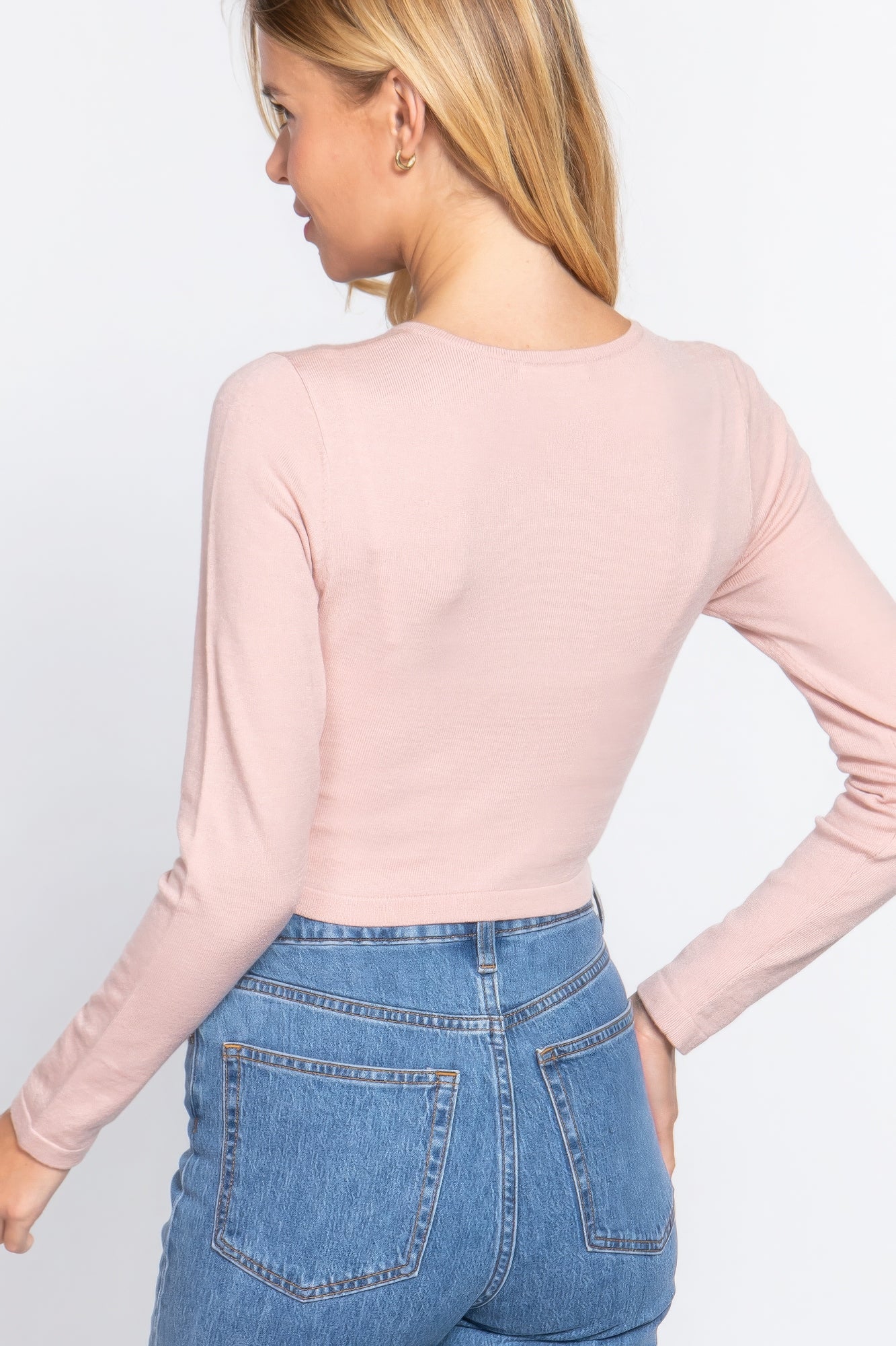 Long Slv Round Neck Viscose Sweater