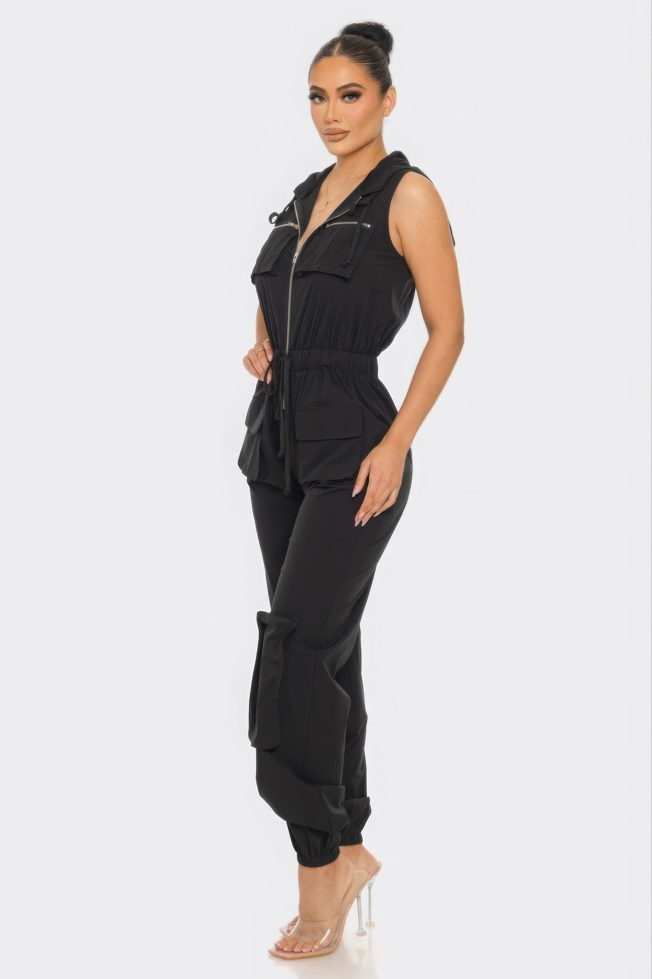 Black Cargo Jumpsuit