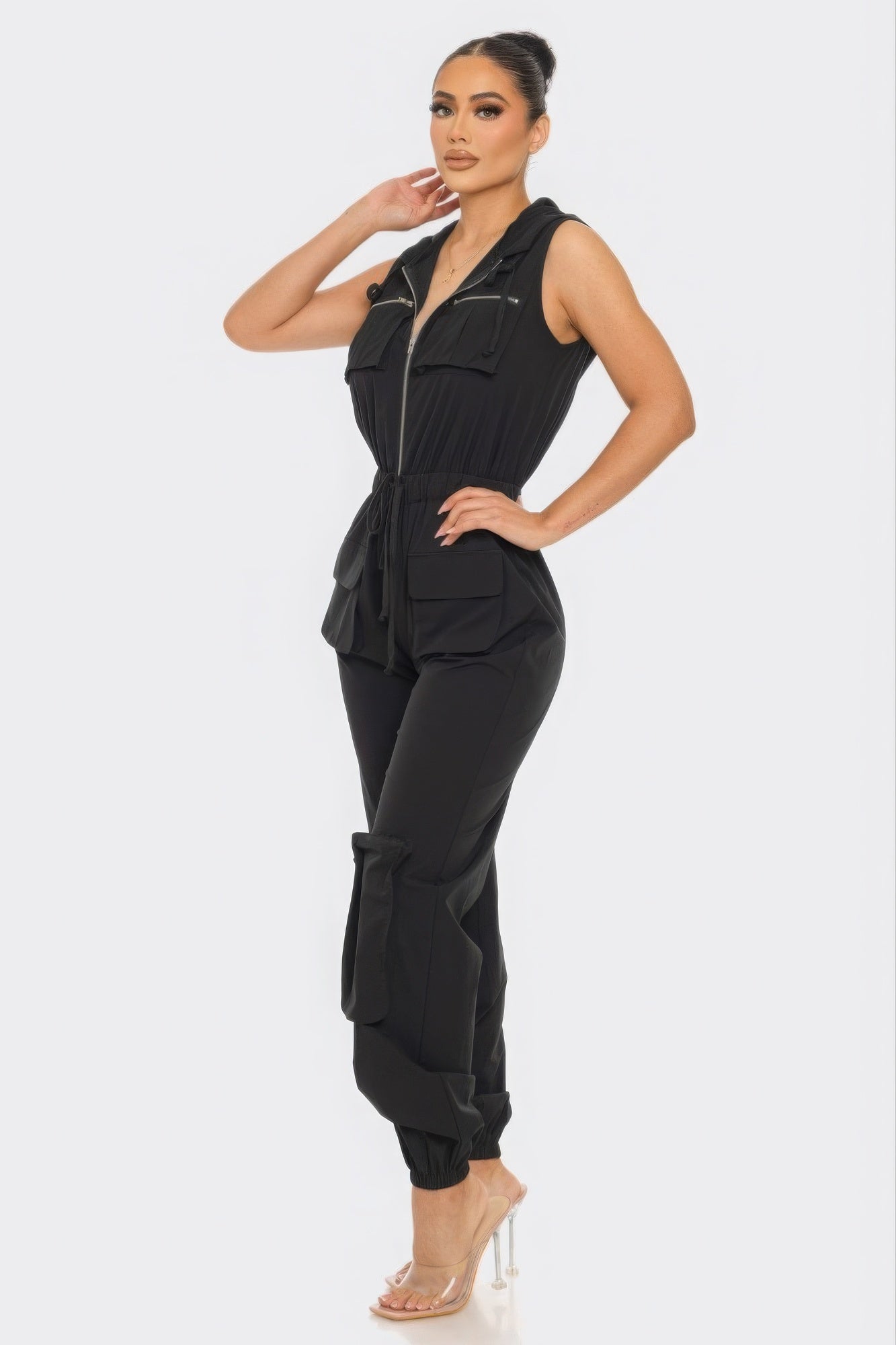 Black Cargo Jumpsuit