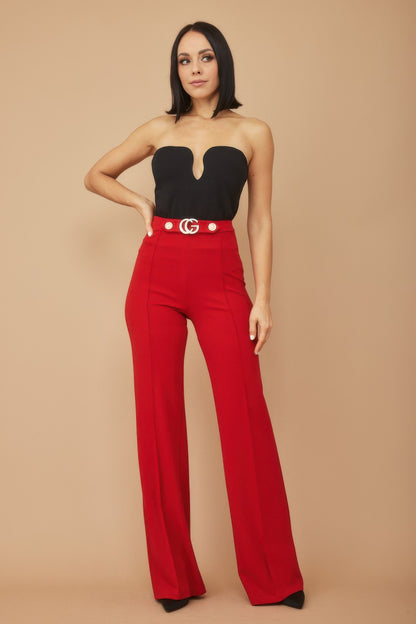 Cg Buckle And Button Detail Pants