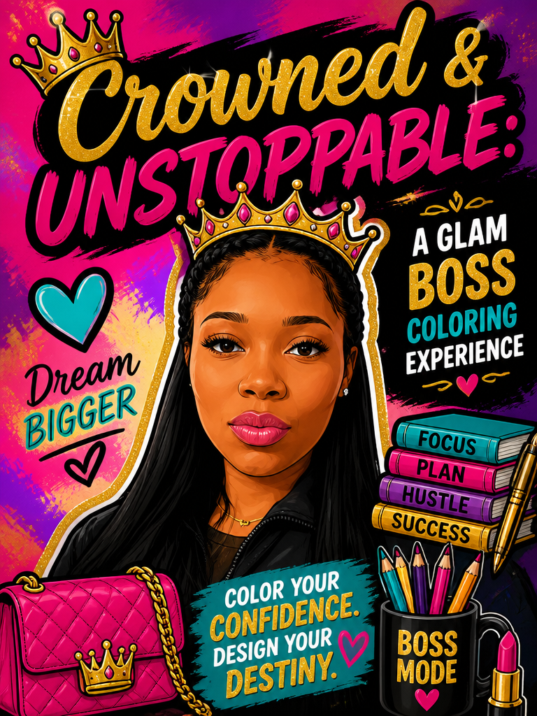 Crowned &amp; Unstoppable: A Glam Boss Coloring Experience