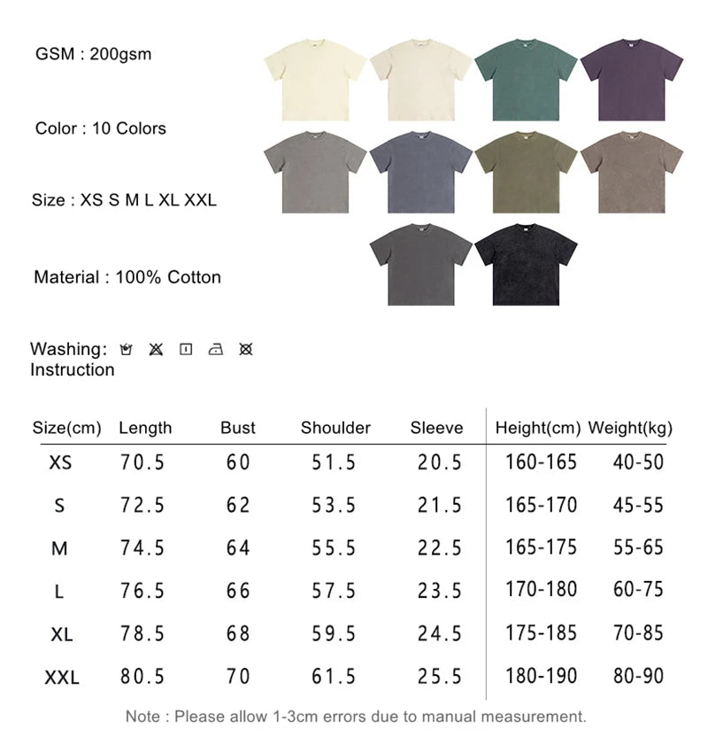 Washed Retro Casual Basic Solid Unisex T Shirt