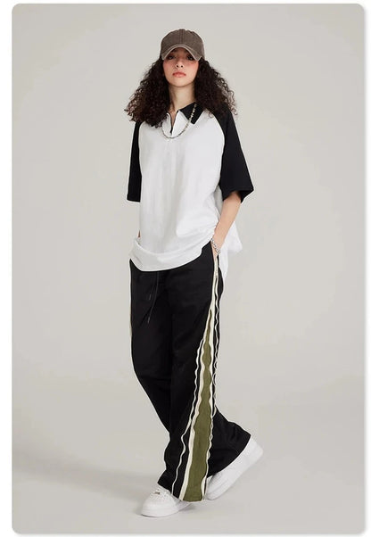 Double Zipper Unisex Straight Casual Pants