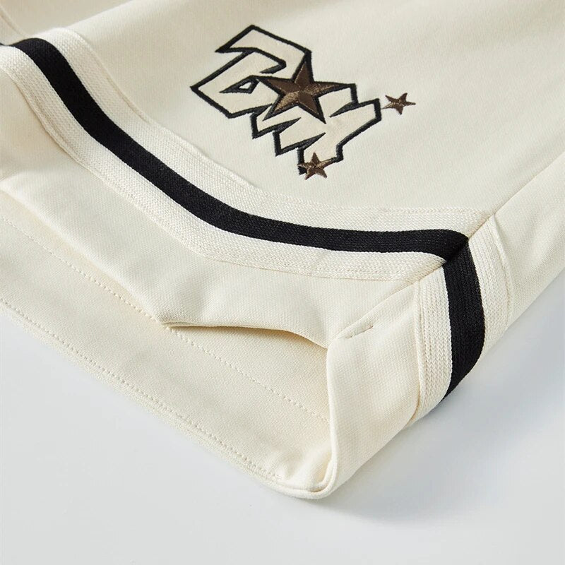 Loose Suede Embroidery Basketball Shorts