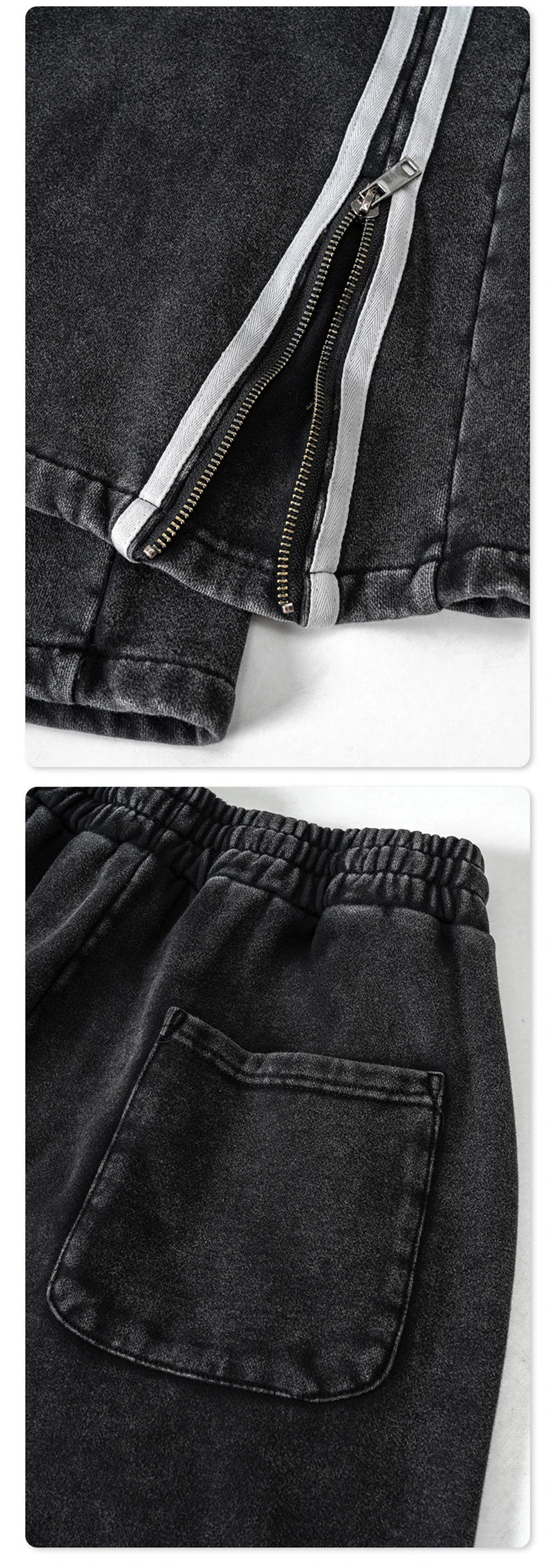 Loose Stripped Unisex Leg Zipper Pants