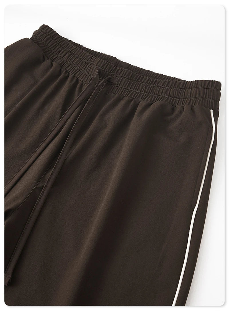 Basic Woven Unisex American Retro Loose Casual Sports Pants