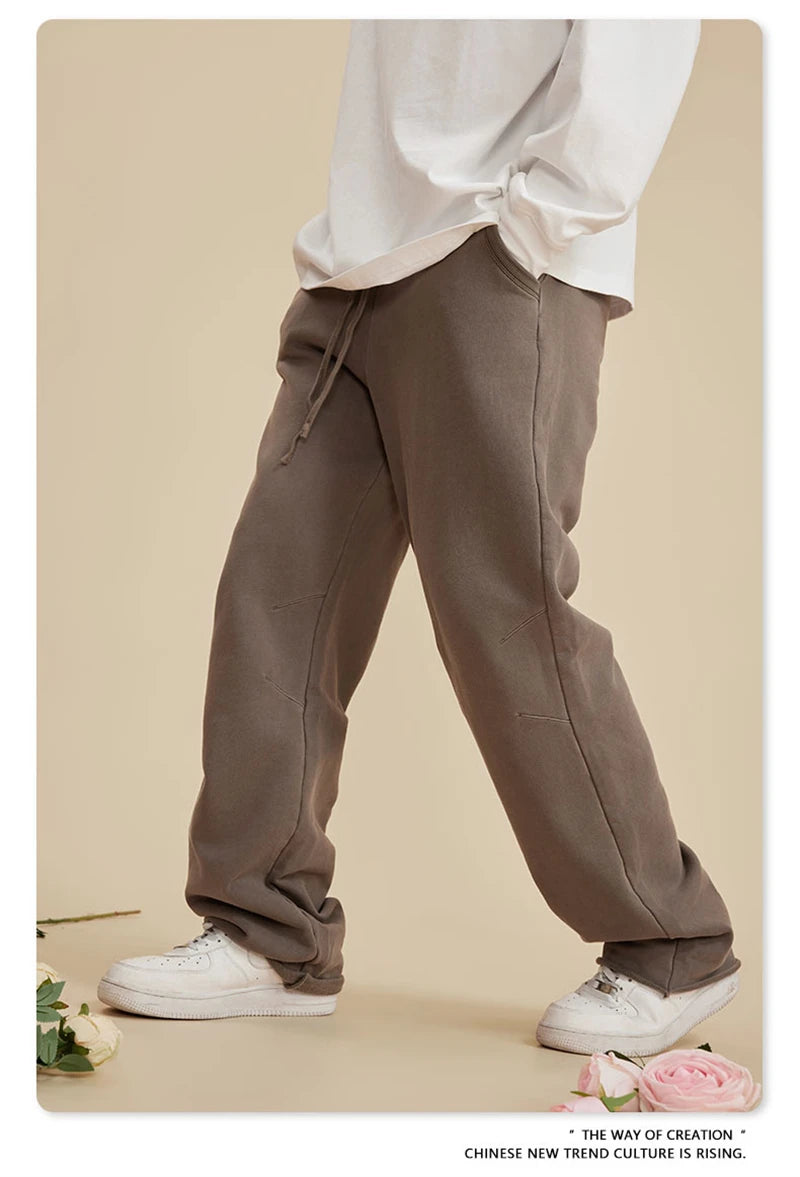 Oversized Loose Edge Washed Cotton Pants