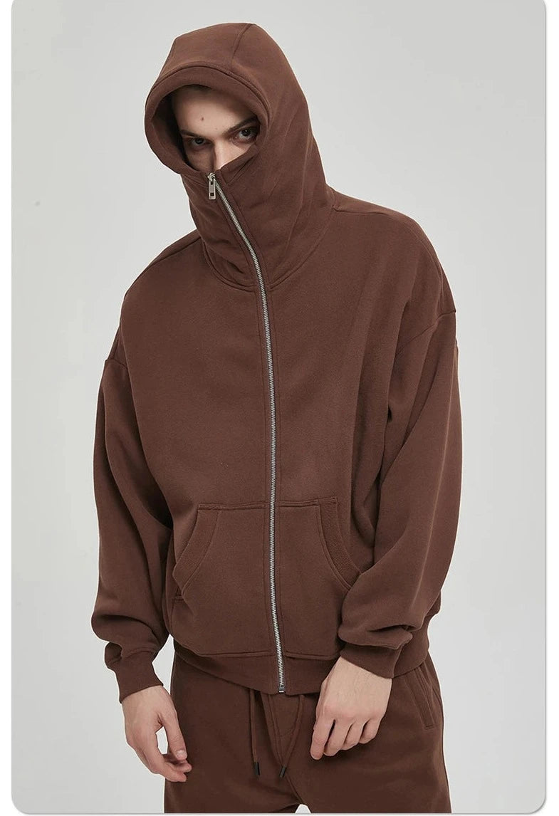 Fleece Zipper Unisex Loose Ninja Hoodie