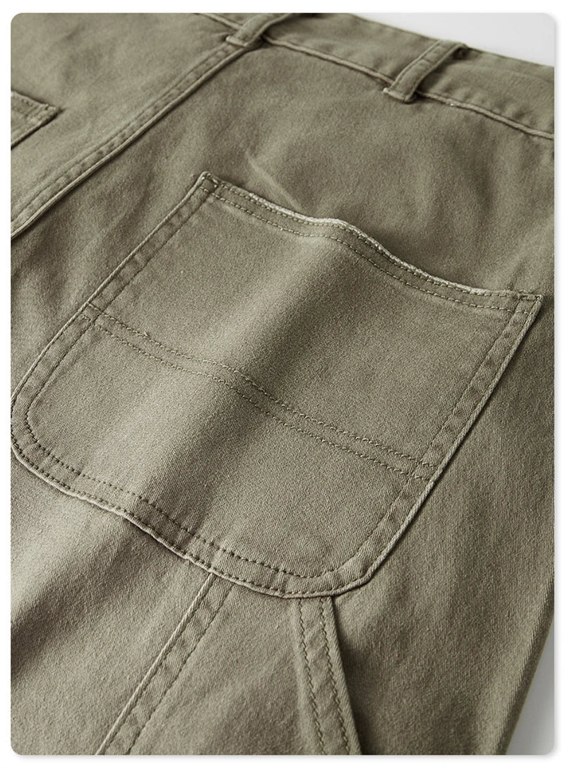 Vintage Washed Distressed Cargo Jeans