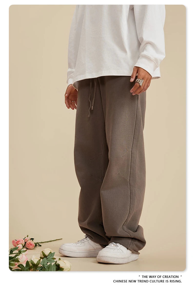 Oversized Loose Edge Washed Cotton Pants