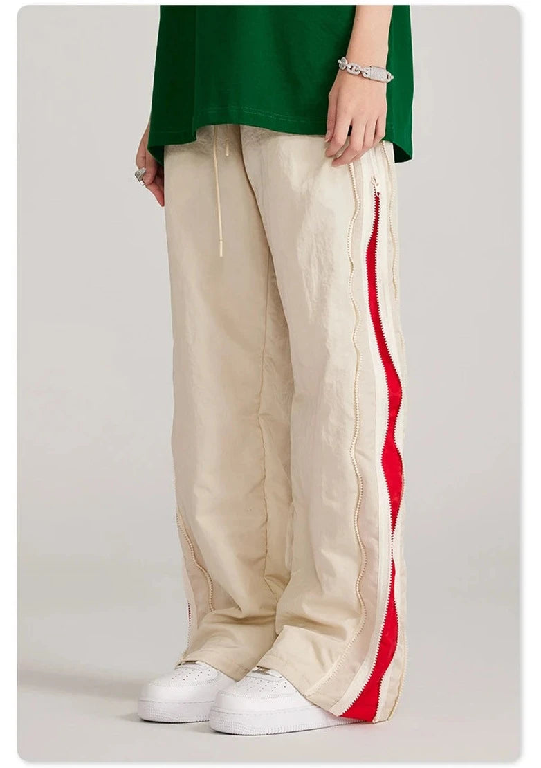 Double Zipper Unisex Straight Casual Pants