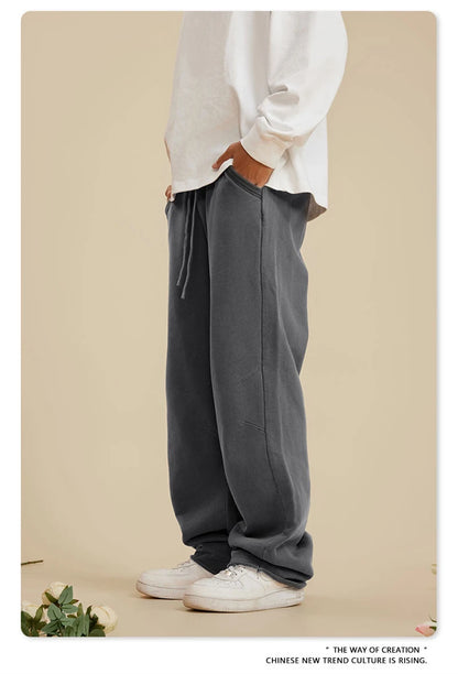 Oversized Loose Edge Washed Cotton Pants