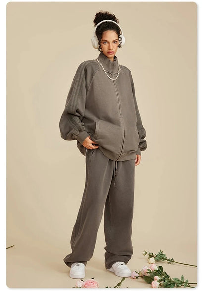 Washed Unisex Oversized Straight Pants