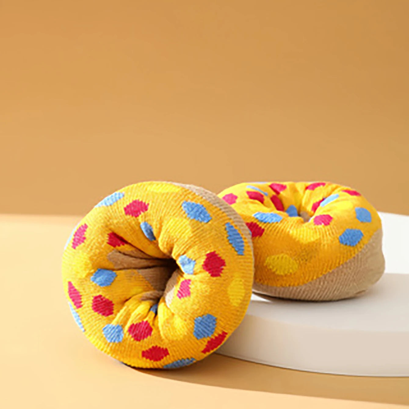 1 Pair colorful donut-patterned socks