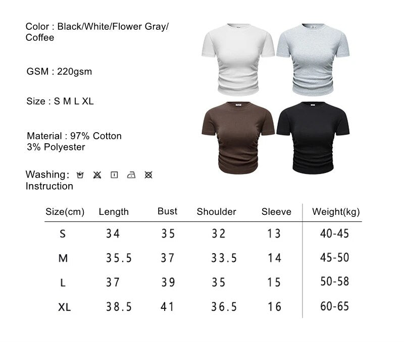 Pleated Waist Short Sleeve T Shirt