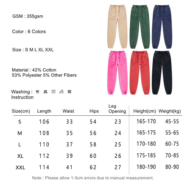 Washed Unisex Loose Fleece Sweatpants