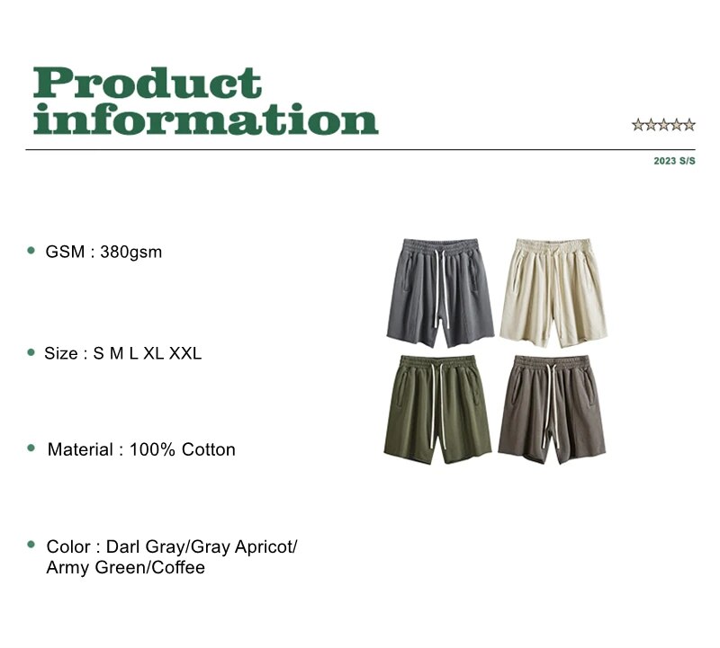 Heavy-Weight Washed Loose Edge Unisex Cotton Shorts