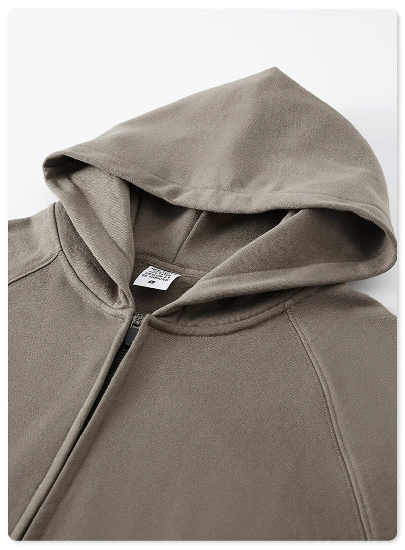 Loose Soft Off-Shoulder Zipper Unisex Hoodie