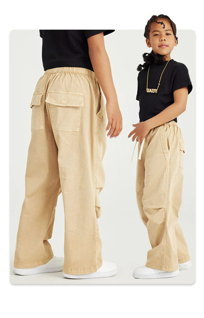 Double Knee Cotton Retro Loose Unisex Pants