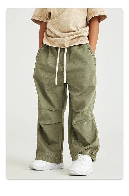 Double Knee Cotton Retro Loose Unisex Pants