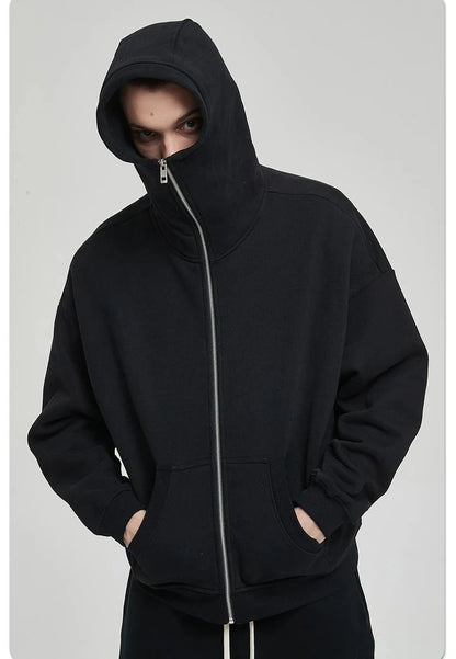 Fleece Zipper Unisex Loose Ninja Hoodie