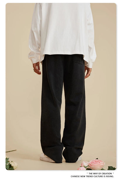 Oversized Loose Edge Washed Cotton Pants