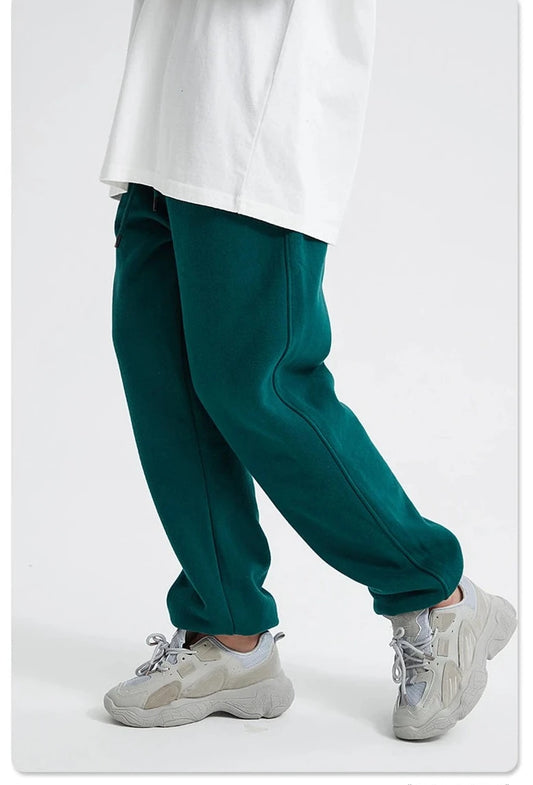 Fleece Loose Knitted Solid Unisex Sweatpants