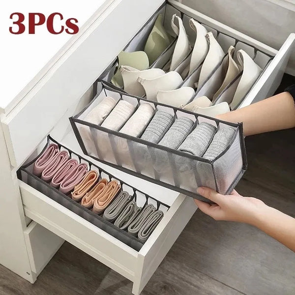2/3PCs Foldable Underwear Organizer Storage Box