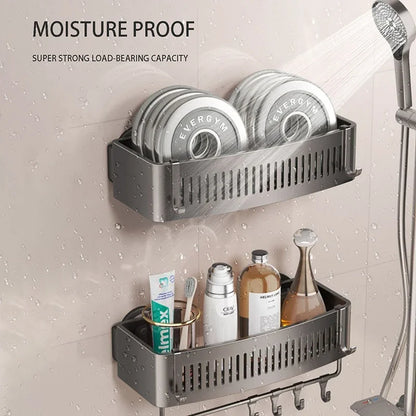 Wall Mounted Vacuum Suction Cup Bathroom Storage Shelf