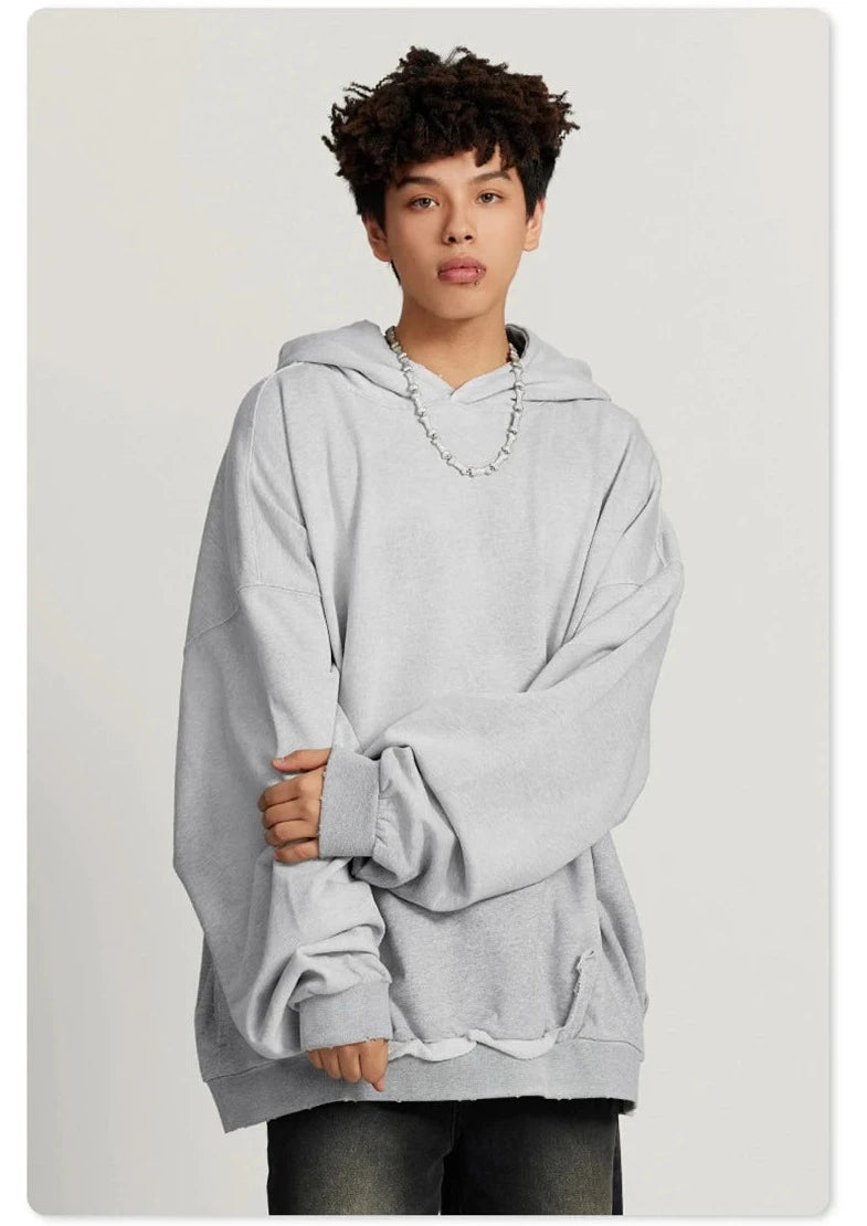 Unique Trendy Unisex Loose Washed Pullover Hoodie