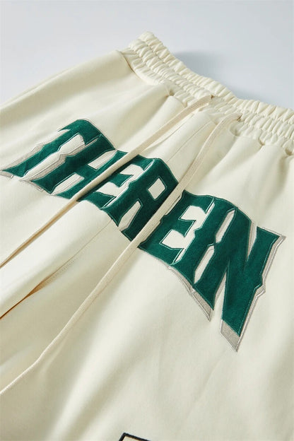 Loose Suede Embroidery Basketball Shorts