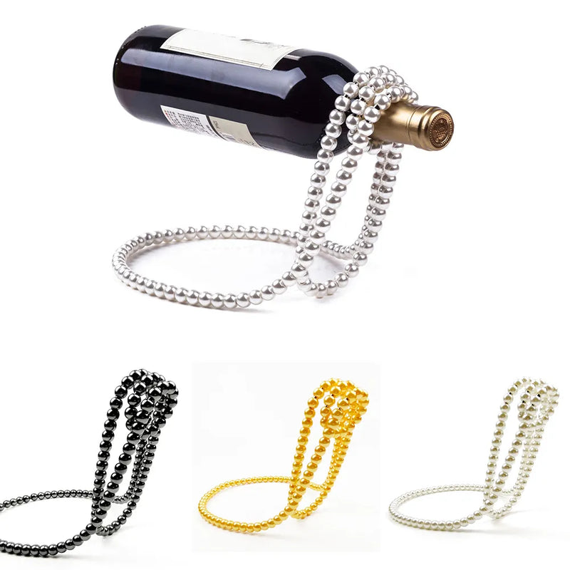 Pearl Necklace Luxury Wine Bottle Holder Rack