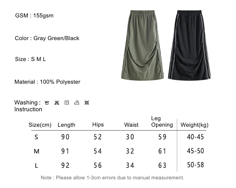 Instant Pleated Split Woven Long Skirt