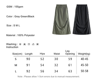 Instant Pleated Split Woven Long Skirt